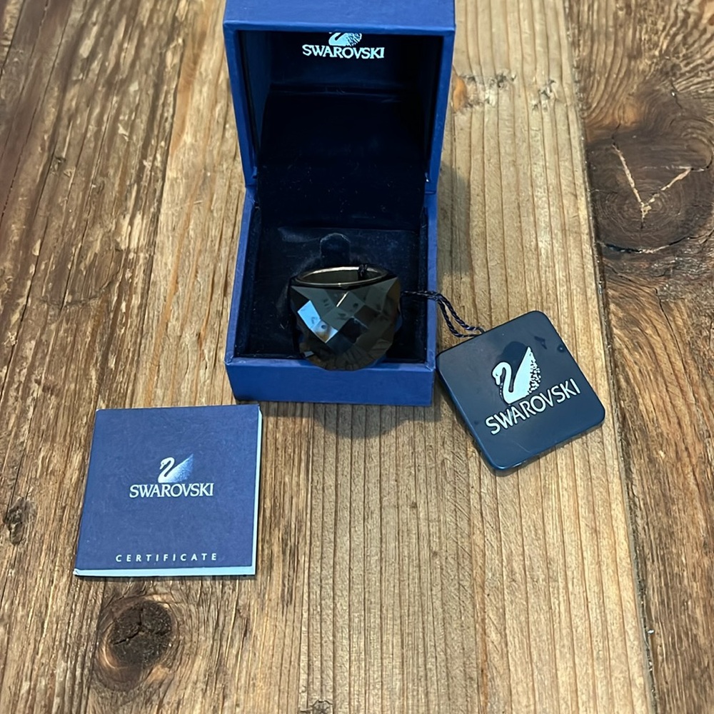 Swarovski Crystal Nirvana Jet Black Dome Ring